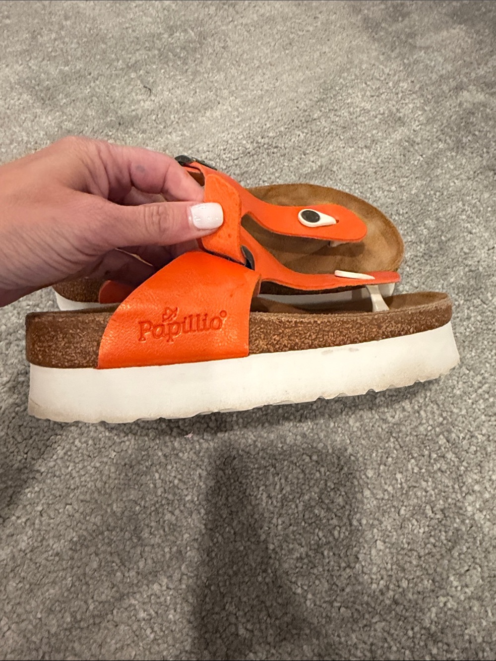 Papillio Orange Toe-Post Sandals with Buckle - Picture 4 of 5